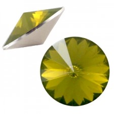 Rivoli 1122 - 12 mm point back rhinestone Khaki green opal